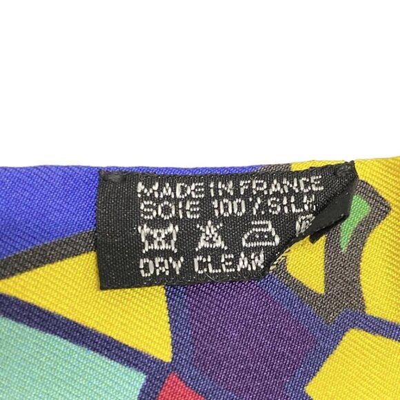 HERMES Twilly - Yellow Purple Multi Scarf 190-072225 - Picture 3 of 3